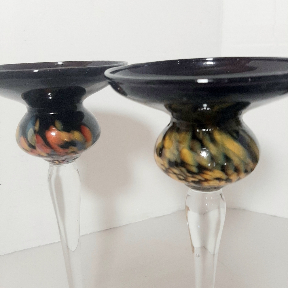 Elegant  Multicolor Glass Candle Holders.